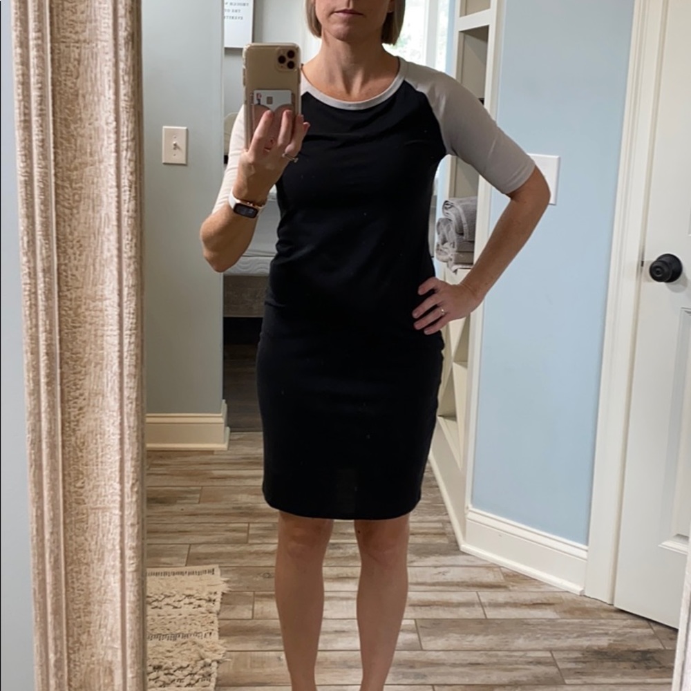 LulaRoe T-shirt dress (baseball style).